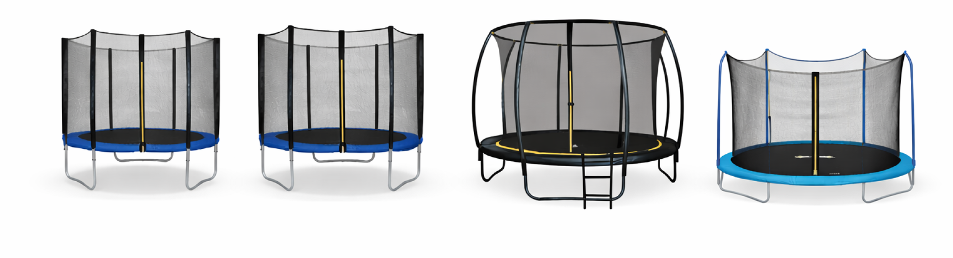 ארבעה טרמפולינות בעיצוב שונים